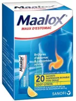 Maalox Maux D'estomac, Suspension Buvable Citron 20 Sachets à Ploermel